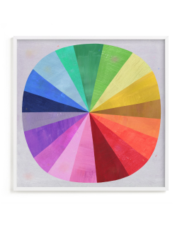 illustrated, textured color wheel